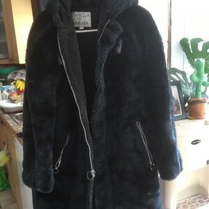Women's Black Faux Fur Coat